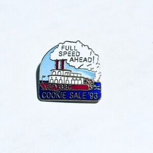SFVGSC Cookie Sale '93 Enamel Pin - Full Speed Ahead Paddleboat